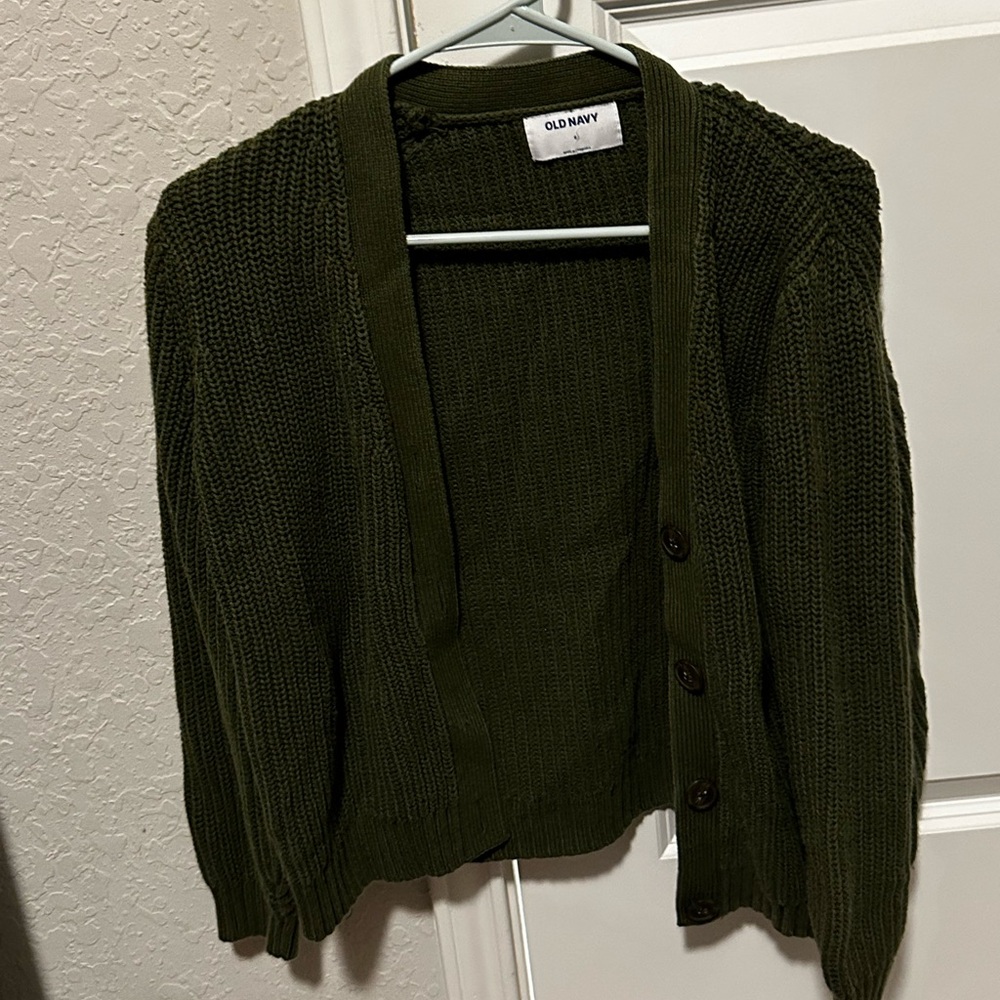 Olive green old navy knitt cardigan